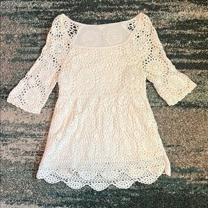 Elegant White Crochet Top